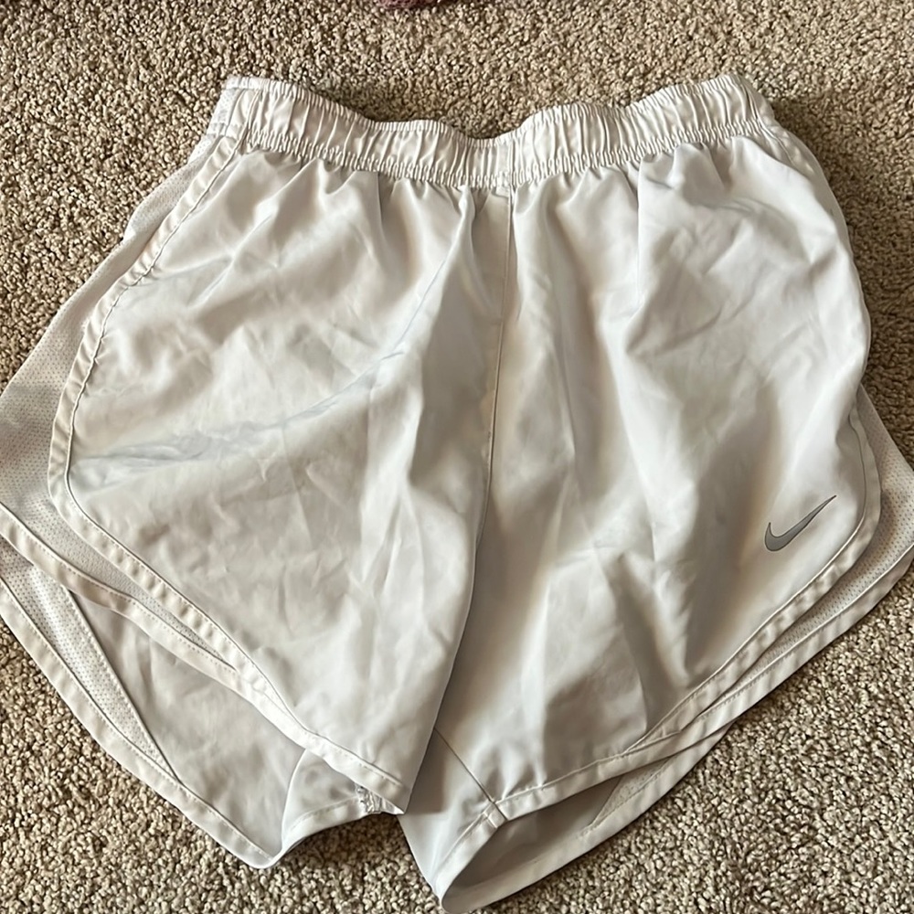 White Nike shorts